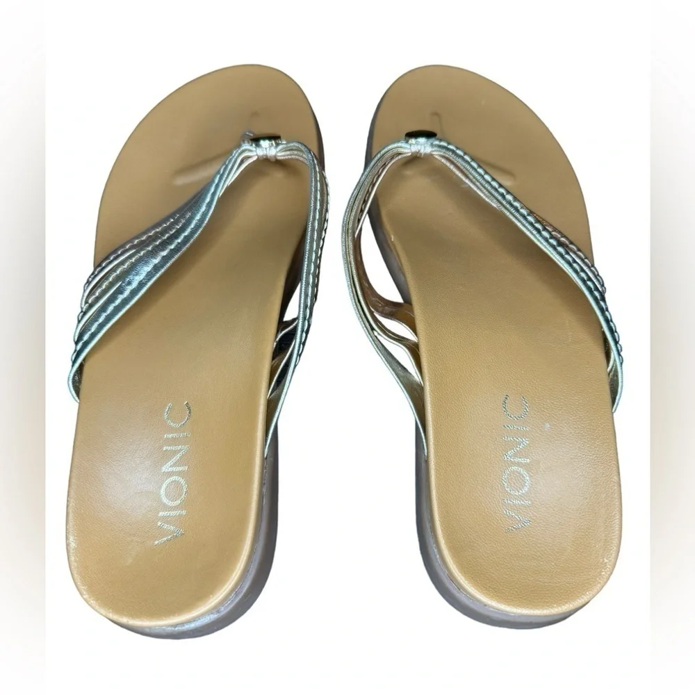 Vionic Palm Catalina Mixed Metallic Sandal size 7 Tan